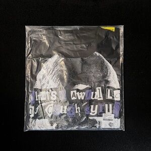 Black Graphic T-Shirt with Purple and White Design awful lot of Cough syrup